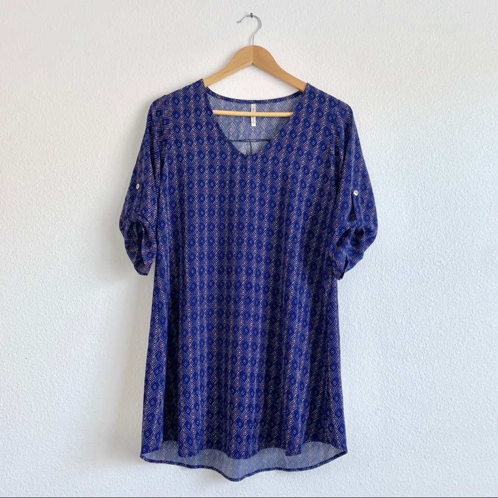 Boho Diamond Printed Shift Dress - S